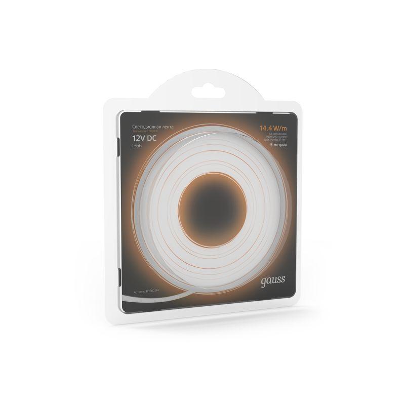 Лента светодиодная LED 5050/60-SMD 14.4W 12V DC теплый белый IP66 5м (311000114)
