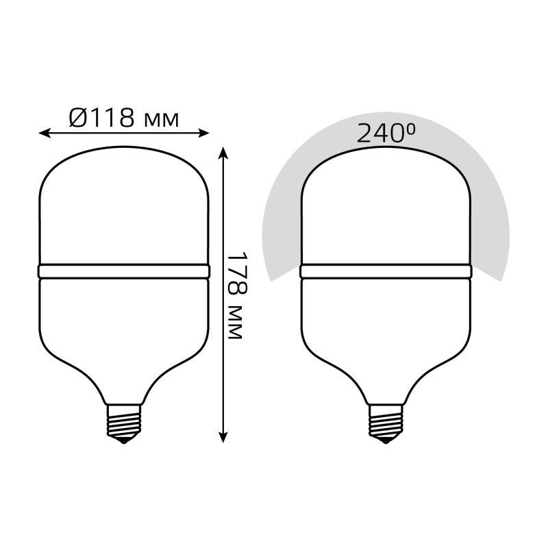 Лампа светодиодная LED 42 Вт T120 E27 3600 Лм 180-240 В 4000К Elementary Gauss