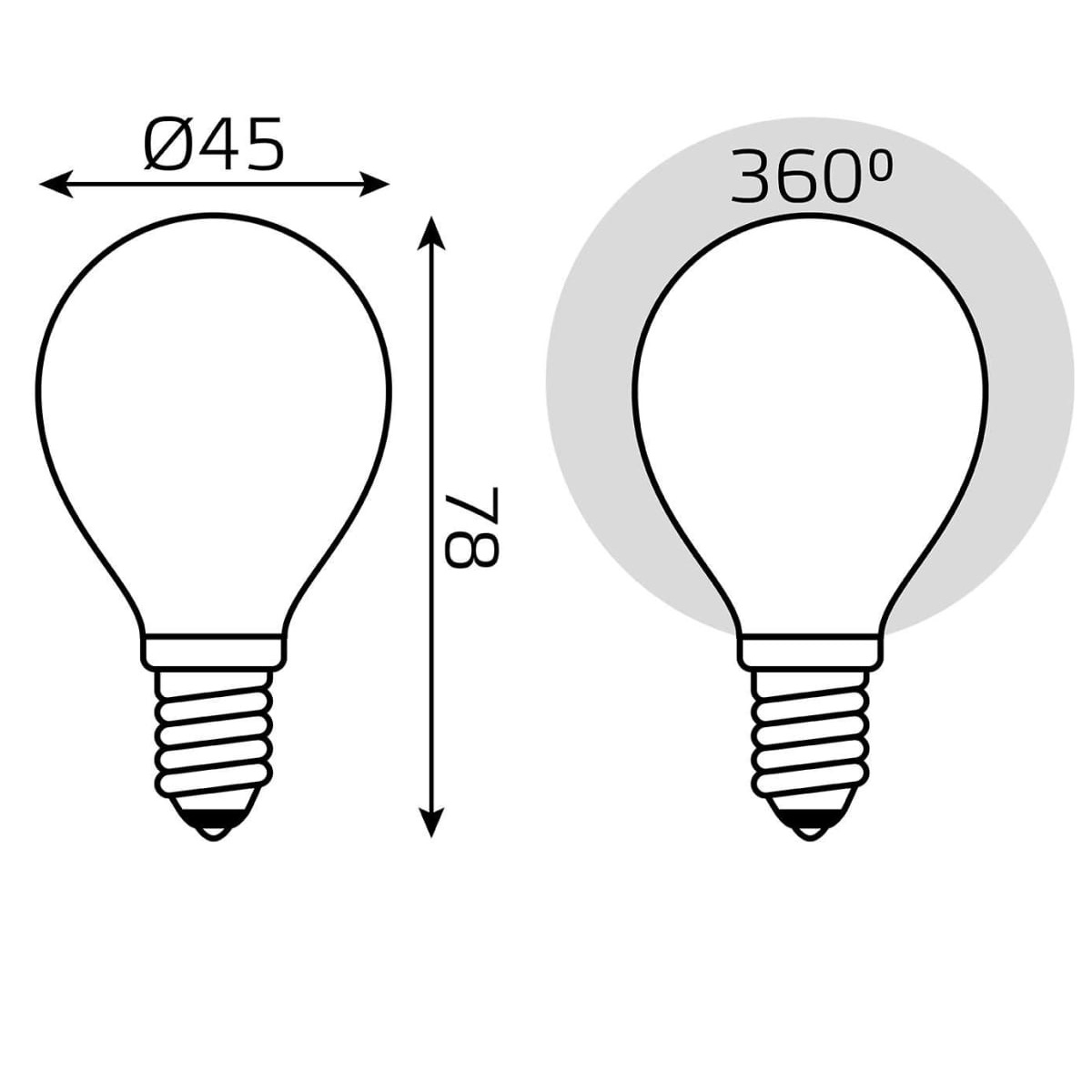 Лампочка Filament Шар 9W 590lm, 3000К Е14 milky LED 220V