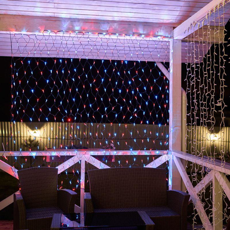 Гирлянда Сеть "НЕТ ЛАЙТ" 2.5мх2.5м 432LED 26Вт 220В IP44 черн. провод; красн./син. NEON-NIGHT 215-033