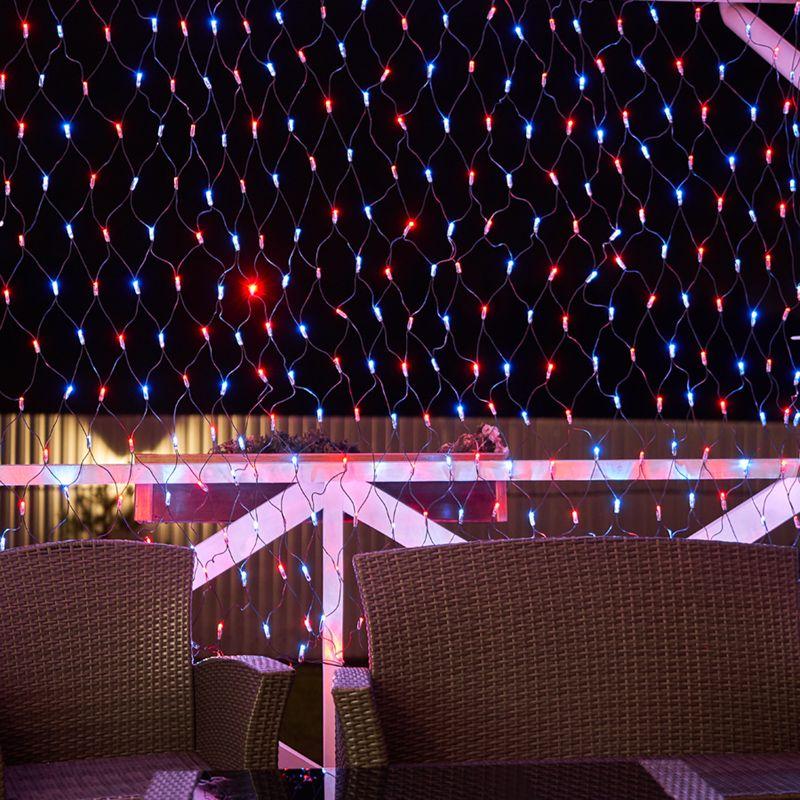 Гирлянда Сеть "НЕТ ЛАЙТ" 2.5мх2.5м 432LED 26Вт 220В IP44 черн. провод; красн./син. NEON-NIGHT 215-033