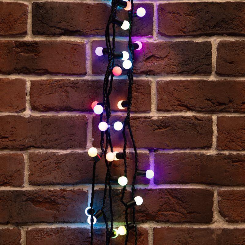 Гирлянда растяжка Мультишарики, 10 м., IP65, черный ПВХ, 100 диодов, цвет RGB
