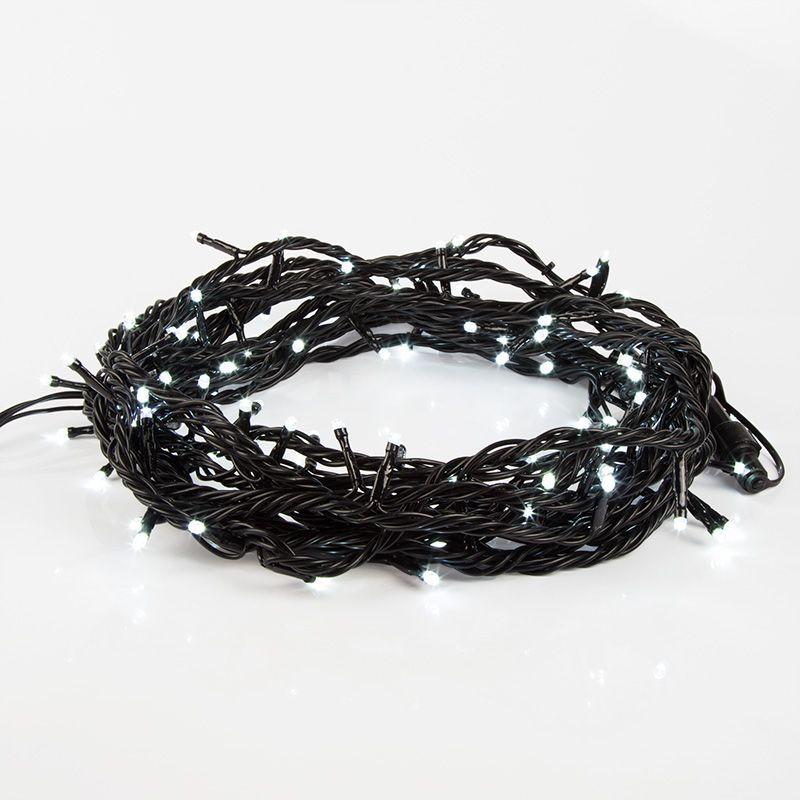 Гирлянда "ТВИНКЛ ЛАЙТ LED" (с контроллером 8 режимов) 10м 100LED 10Вт 220В IP54 бел. провод черн. ПВХ NEON-NIGHT 303-135