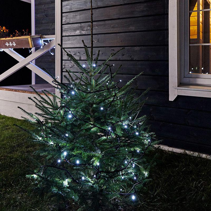 Гирлянда "ТВИНКЛ ЛАЙТ LED" (с контроллером 8 режимов) 10м 100LED 10Вт 220В IP54 бел. провод черн. ПВХ NEON-NIGHT 303-135