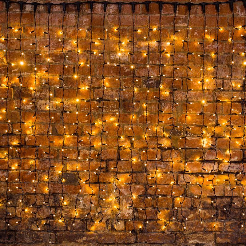 Гирлянда Дождь "ПЛЕЙ-ЛАЙТ" 2х3м 760LED 45Вт 220В IP44 тепл. бел.; черн. провод NEON-NIGHT 235-146