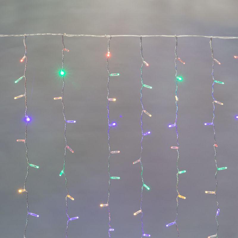 Гирлянда Дождь"ПЛЕЙ-ЛАЙТ" 2х3м 448LED 27Вт 220В IP44 мульти.; прозр. провод NEON-NIGHT 235-159-6