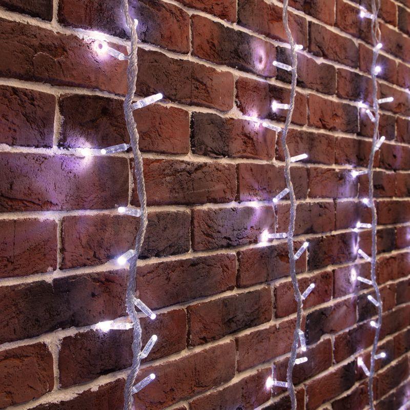 Гирлянда Дождь "ПЛЕЙ-ЛАЙТ ВОДОПАД" 2х3м (с контроллером с трансформатором) 240LED 15Вт 24В IP44 прозрачн. провод; бел. NEON-NIGHT 235-435