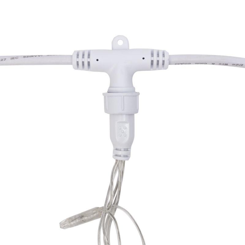 Гирлянда Дождь "ПЛЕЙ-ЛАЙТ ВОДОПАД" 2х3м (с контроллером с трансформатором) 240LED 15Вт 24В IP44 прозрачн. провод; бел. NEON-NIGHT 235-435