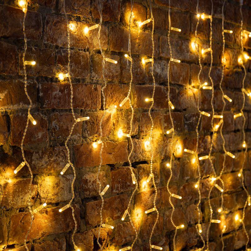 Гирлянда Дождь "ПЛЕЙ-ЛАЙТ" 2х9м фиксинг тепл. бел. силикон. провод 220В NEON-NIGHT 235-196