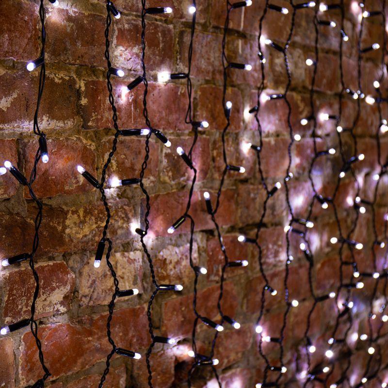 Гирлянда Дождь "ПЛЕЙ ЛАЙТ" 2х3м 760LED 45Вт 220В IP44 мерцающая бел.; черн. провод NEON-NIGHT 235-201