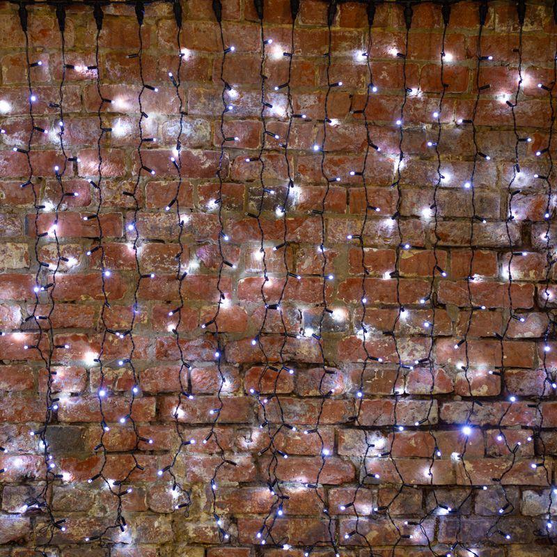 Гирлянда Дождь "ПЛЕЙ ЛАЙТ" 2х3м 760LED 45Вт 220В IP44 мерцающая бел.; черн. провод NEON-NIGHT 235-201