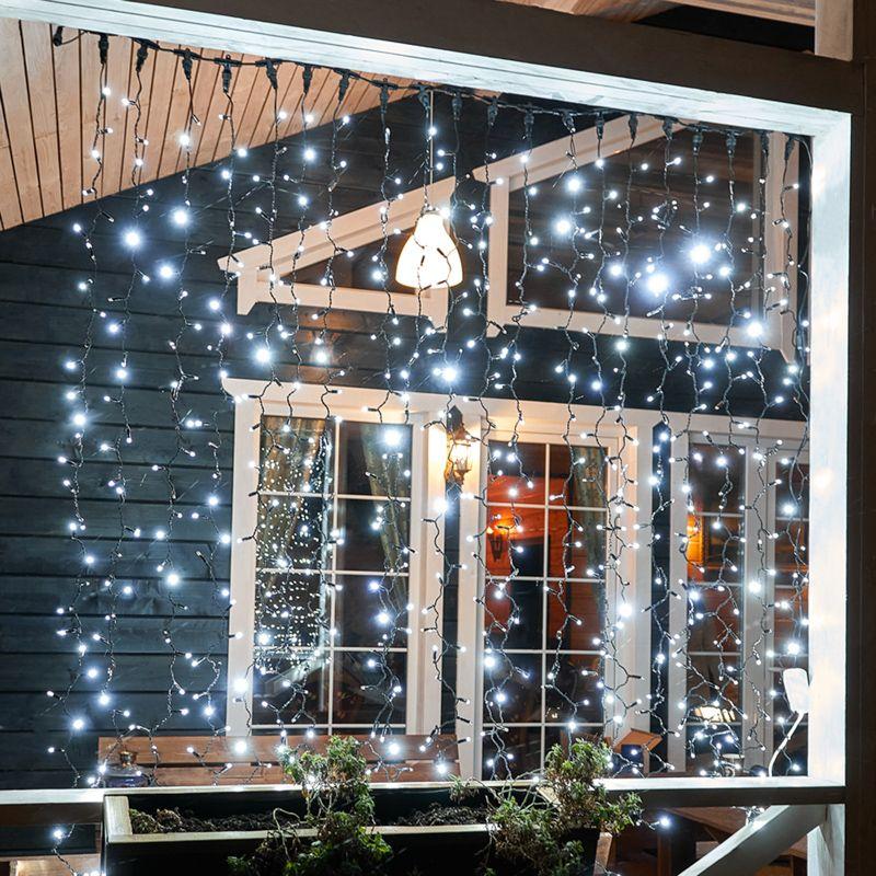 Гирлянда Дождь "ПЛЕЙ ЛАЙТ" 2х3м 760LED 45Вт 220В IP44 мерцающая бел.; черн. провод NEON-NIGHT 235-201