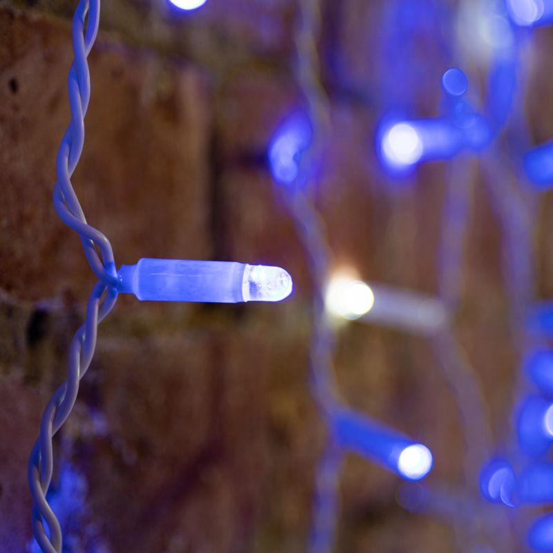 Гирлянда Дождь "ПЛЕЙ-ЛАЙТ" 2х1.5м 360LED 23Вт 220В IP44 мерцающая син.; бел. провод NEON-NIGHT 235-223