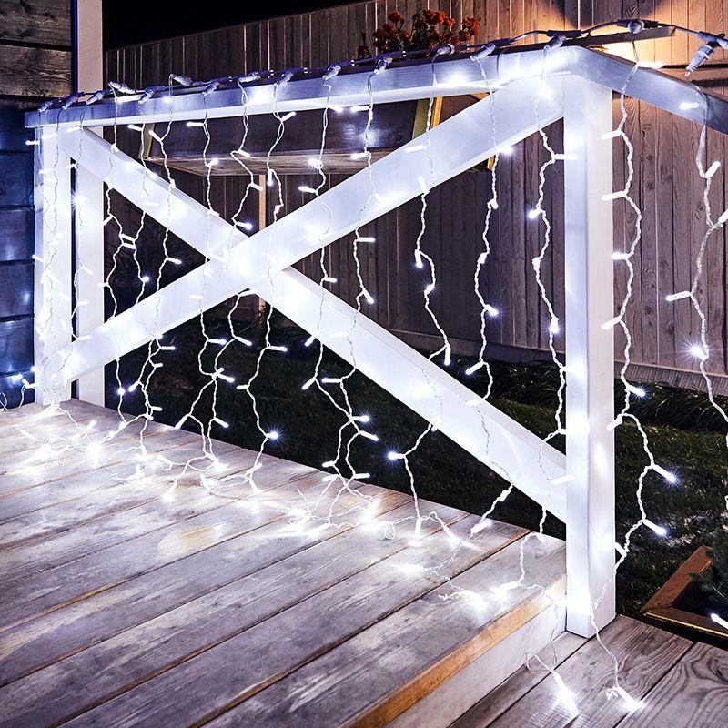 Гирлянда растяжка "Светодиодный Дождь" 2х1.5м., IP44, постоянное свечение, прозрачный провод 220В свет белый