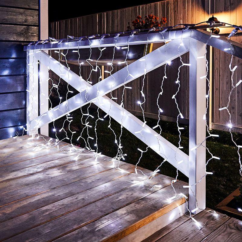 Гирлянда растяжка "Светодиодный Дождь" 2х1.5м., IP44, постоянное свечение, прозрачный провод 220В свет белый