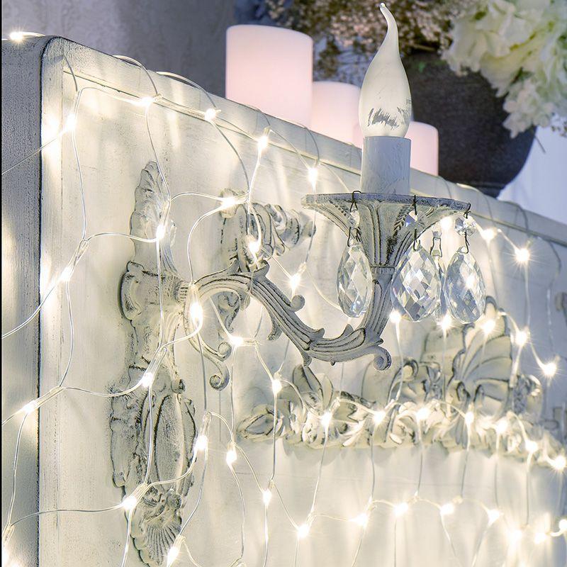 Электрогирлянда домашняя светодиодная, свечение с динамикой, прозрачный провод белый