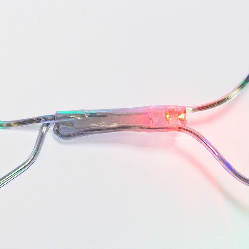 Гирлянда-сеть домашняя светодиодная 1.5х1.5м свечение с динамикой прозрачный провод мультиколор (215-129)