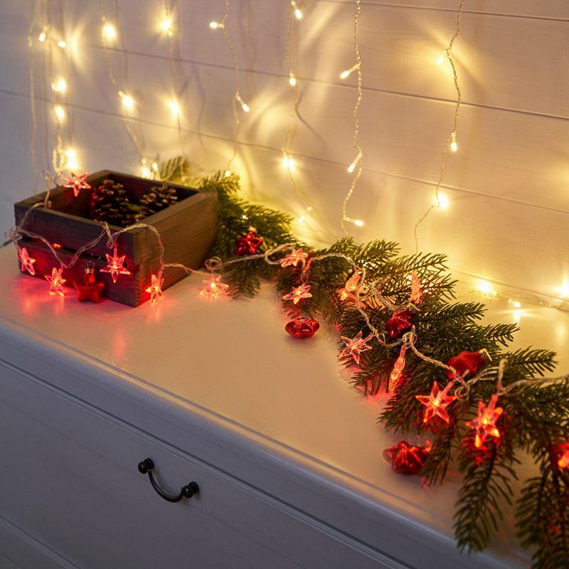 Гирлянда домашняя светодиодная Звездочки 20 LED КРАСНЫЕ 2,8 метра (303-034)