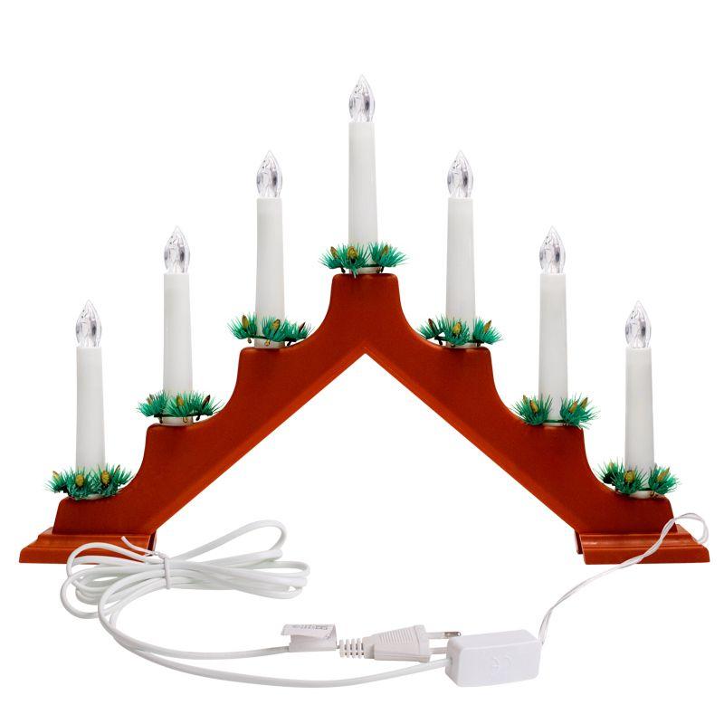 Горка новогодняя 7 свечек (7LED) тепл. бел. 0.5Вт 230В IP20 красн. Neon-Night 501-082