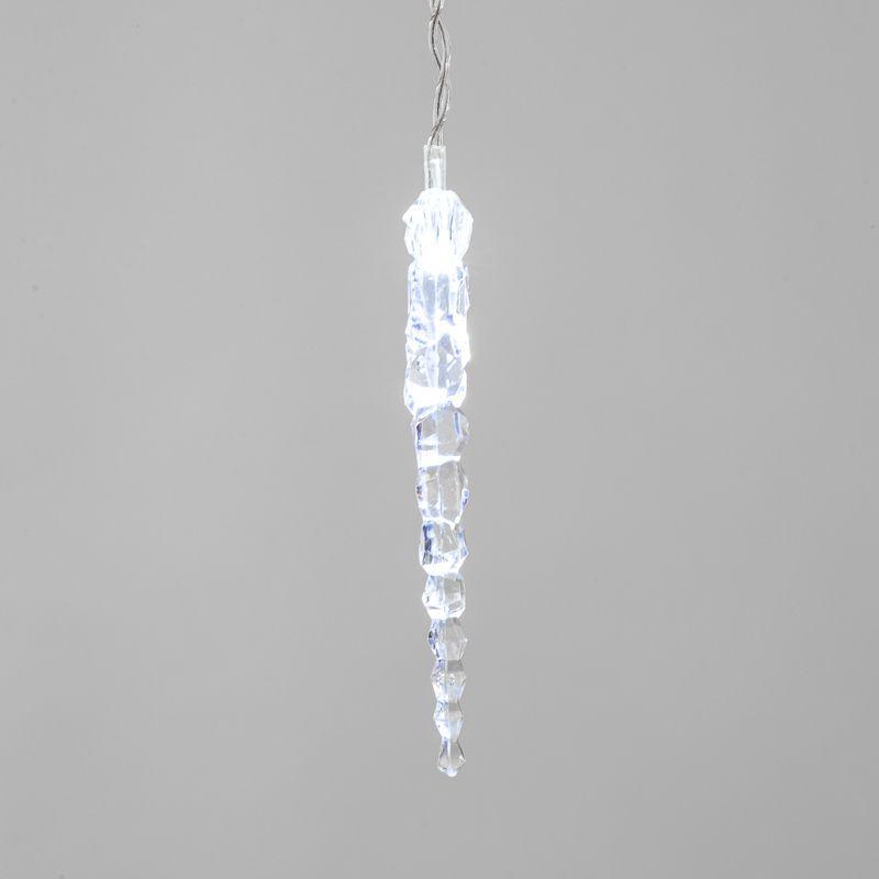 Гирлянда светодиодная "Айсикл" (бахрома) "Сосульки" 1.5х0.25м 10LED бел. 0.51Вт IP20 провод прозр. Neon-Night 303-068