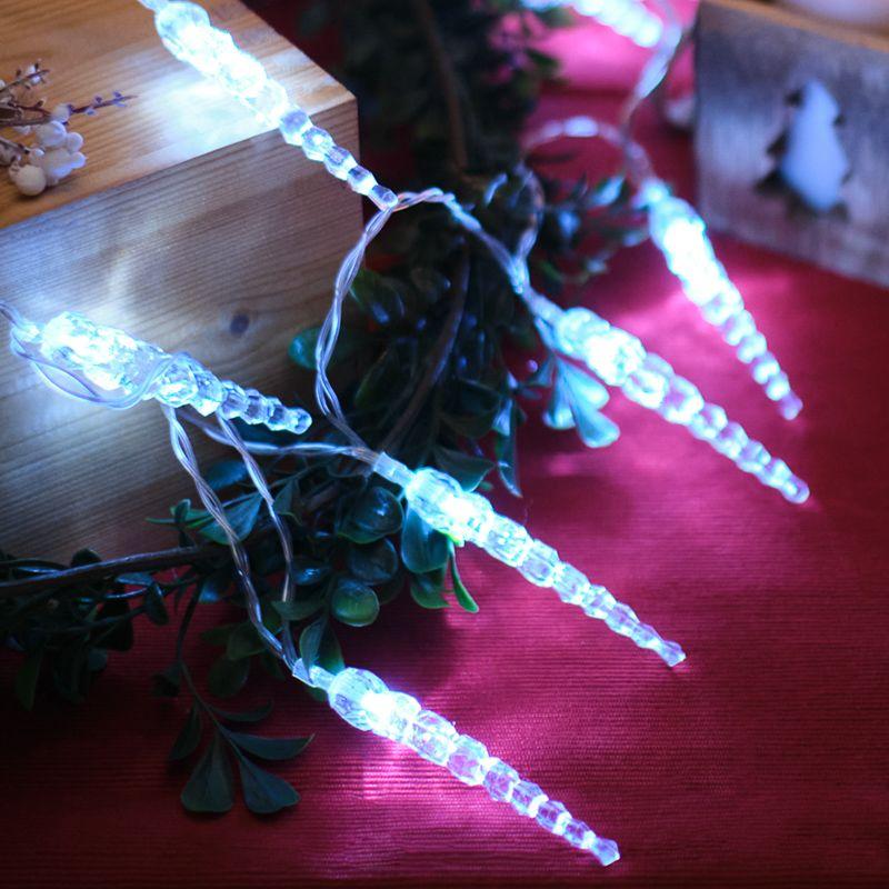 Гирлянда светодиодная "Сосульки" 1.5м 10LED бел. 0.1Вт IP20 провод ПВХ прозр. элементы питания 2хAA (не в компл.) Neon-Night 303-094