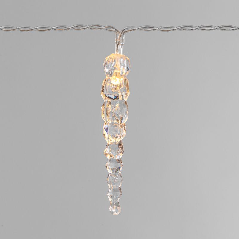 Гирлянда светодиодная "Сосульки" 1.5м 10LED тепл. бел. 0.1Вт IP20 провод ПВХ прозр. элементы питания 2хAA (не в компл.) Neon-Night 303-093