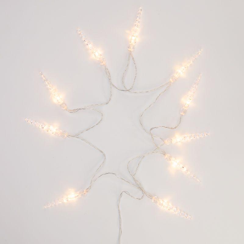 Гирлянда светодиодная "Сосульки" 1.5м 10LED тепл. бел. 0.1Вт IP20 провод ПВХ прозр. элементы питания 2хAA (не в компл.) Neon-Night 303-093