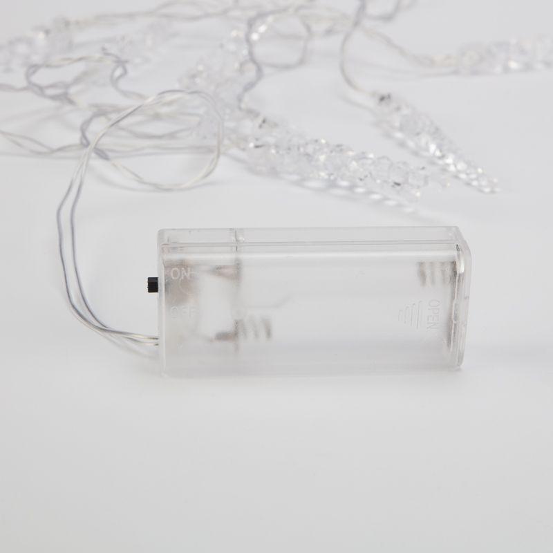 Гирлянда светодиодная "Сосульки" 1.5м 10LED тепл. бел. 0.1Вт IP20 провод ПВХ прозр. элементы питания 2хAA (не в компл.) Neon-Night 303-093