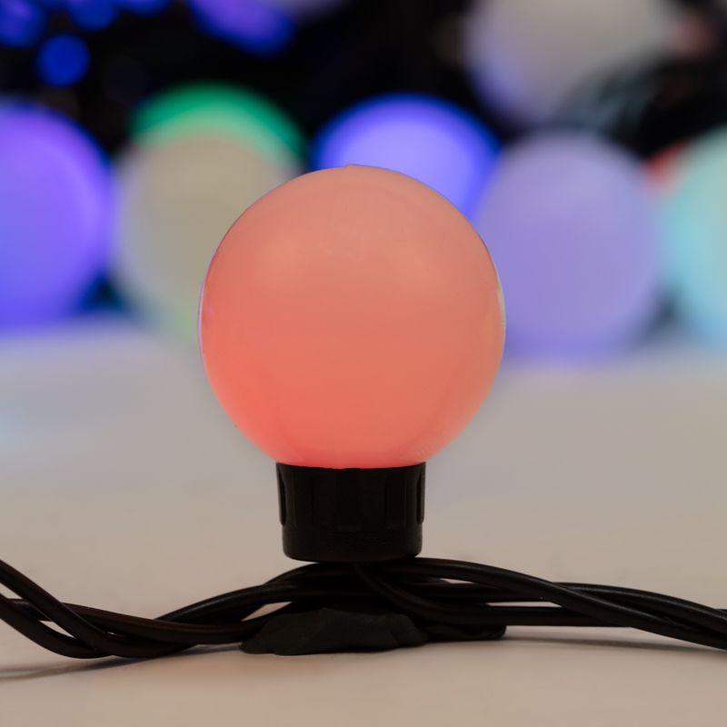 Гирлянда светодиодная "Мультишарики" 10м d38мм 40LED RGB 5Вт 220В IP44 провод ПВХ черн. Neon-Night 303-579