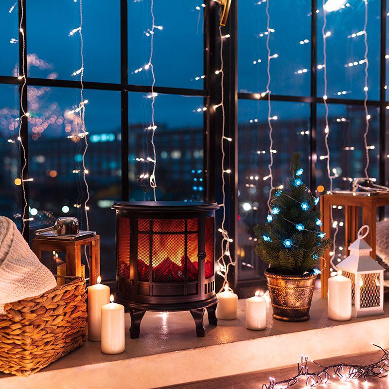 Камин светодиодный "Винтаж" 30х16х35.5см эффект живого огня USB и элементы питания 3хC (не в компл.) Neon-Night 511-032