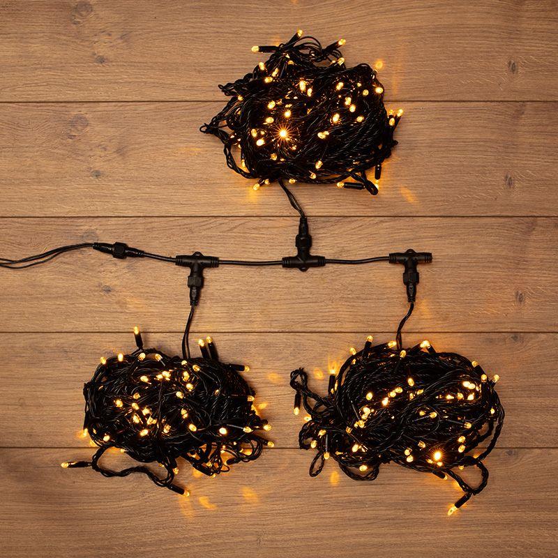 Гирлянда "КЛИП ЛАЙТ" 3 нити х20м 399LED 25Вт 24В IP54 (с трансф.) желт. NEON-NIGHT 323-301