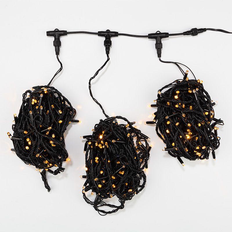 Гирлянда "КЛИП ЛАЙТ" 3 нити х20м 399LED 25Вт 24В IP54 (с трансф.) желт. NEON-NIGHT 323-301