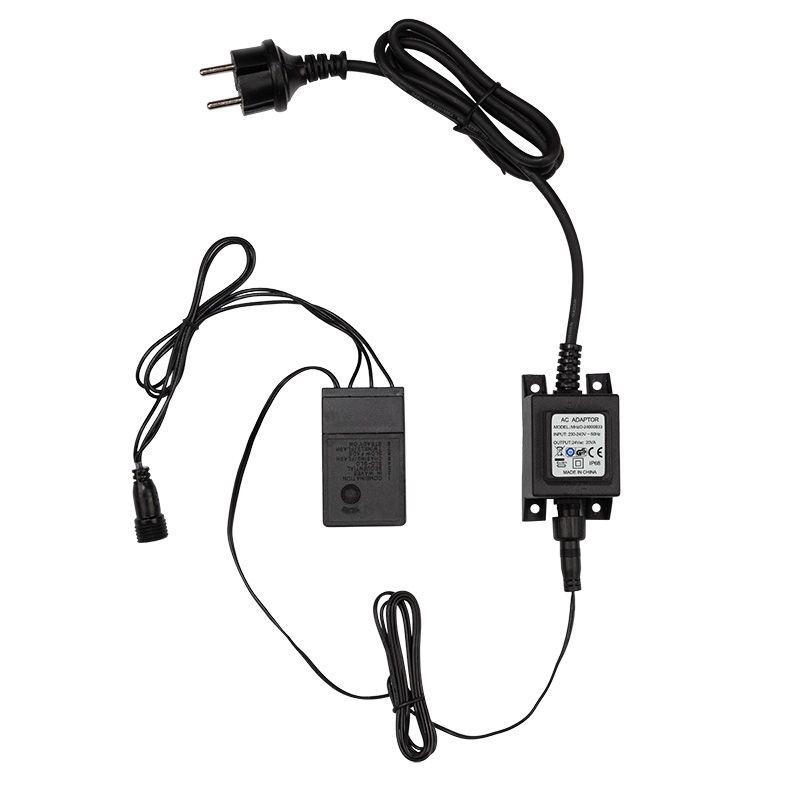 Гирлянда "КЛИП ЛАЙТ" 3 нити х20м 399LED 25Вт 24В (с трансф.) бел. NEON-NIGHT 323-305