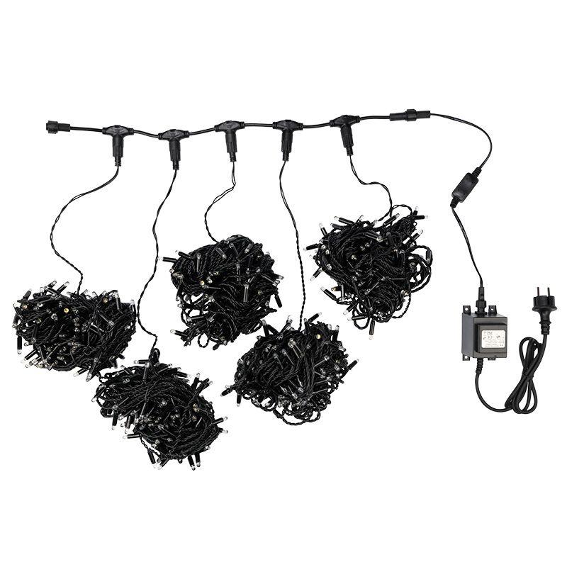 Гирлянда "КЛИП ЛАЙТ" 5 нитей х20м 665LED 40Вт 24В (с трансф.) син. NEON-NIGHT 323-503