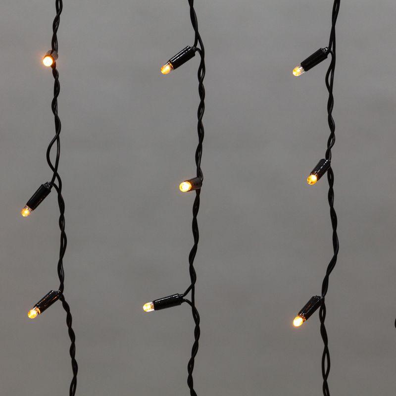 Гирлянда светодиодная "Айсикл" (бахрома) 4.8х0.6м 176LED желт. 11Вт 230В IP65 провод черн. Neon-Night 255-131