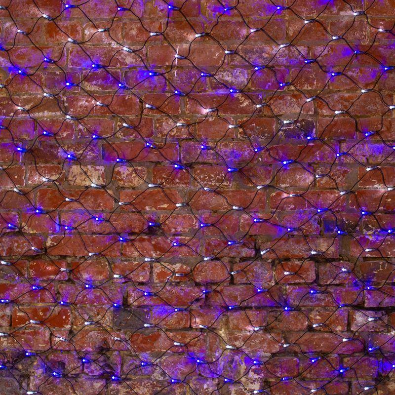 Гирлянда Сеть "НЕТ ЛАЙТ" 2х1.5м 288LED 18Вт 220В IP44 (с контроллером) бел./син.; черн. провод NEON-NIGHT 215-022
