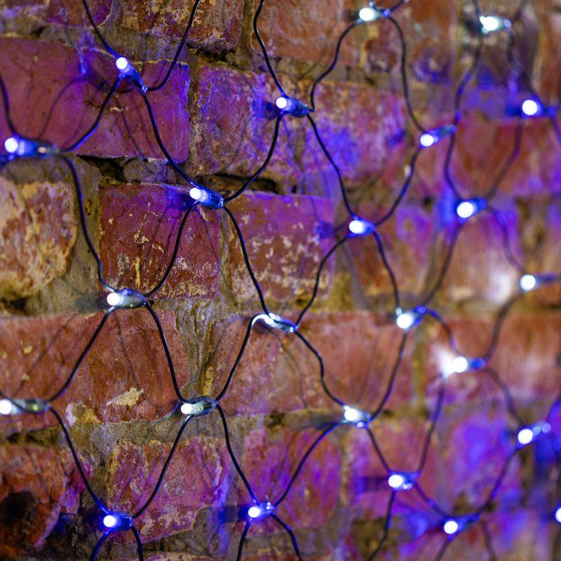 Гирлянда Сеть "НЕТ ЛАЙТ" 2х1.5м 288LED 18Вт 220В IP44 (с контроллером) бел./син.; черн. провод NEON-NIGHT 215-022