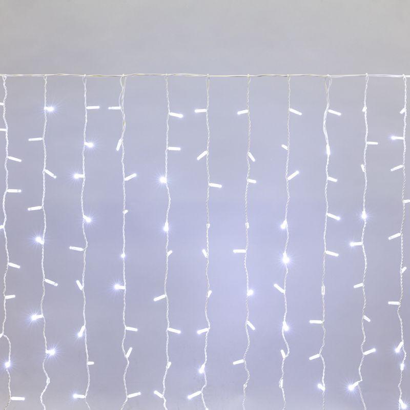 Гирлянда Дождь "ПЛЕЙ-ЛАЙТ" 2х1.5м 360LED 22Вт 230В IP44 бел.; фиксинг бел. провод NEON-NIGHT 235-115