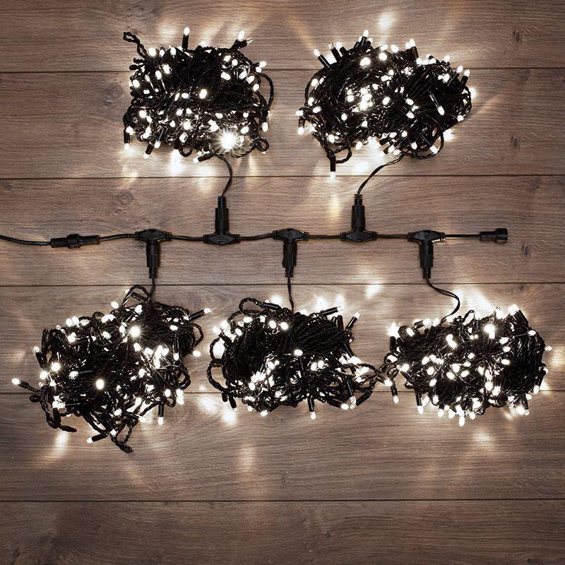 Гирлянда "КЛИП ЛАЙТ" 5 нитей х20м 665LED 40Вт 24В (с трансф.) мерцающая бел. NEON-NIGHT 323-605