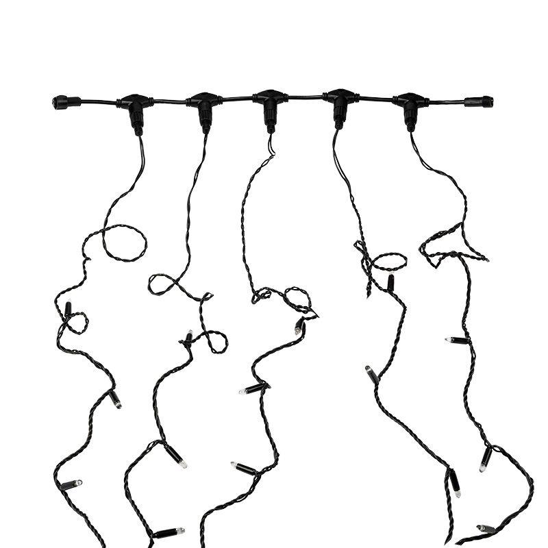 Гирлянда "КЛИП ЛАЙТ" 5 нитей х20м 665LED 40Вт 24В (с трансф.) мерцающая бел. NEON-NIGHT 323-605