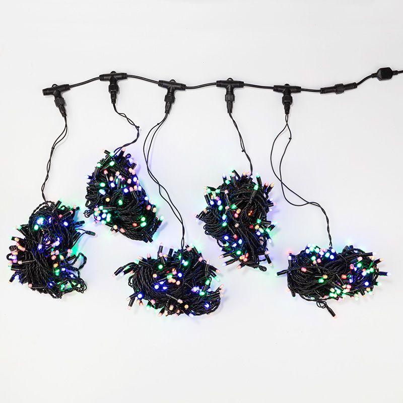 Гирлянда "КЛИП ЛАЙТ" 5 нитей х20м 665LED 40Вт 24В (с трансф.) мульти. NEON-NIGHT 323-509