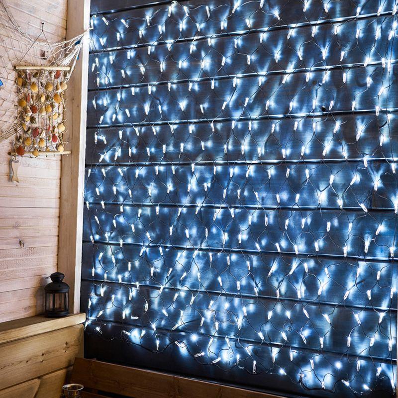 Гирлянда Сеть "НЕТ ЛАЙТ" 2х1.5м 288LED 18Вт 220В IP44 бел.; черн. провод NEON-NIGHT 215-021