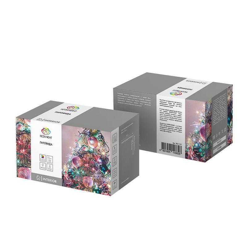Гирлянда "ТВИНКЛ ЛАЙТ LED" (с контроллером 8 режимов) 20м 160LED 10Вт 220В IP44 мульти. NEON-NIGHT 303-119