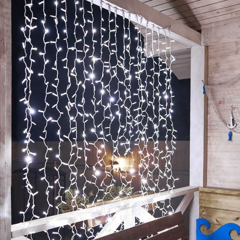 Гирлянда Дождь "ПЛЕЙ-ЛАЙТ" 2х3м 760LED 45Вт 220В IP44 бел.; флешинг бел. провод NEON-NIGHT 235-211