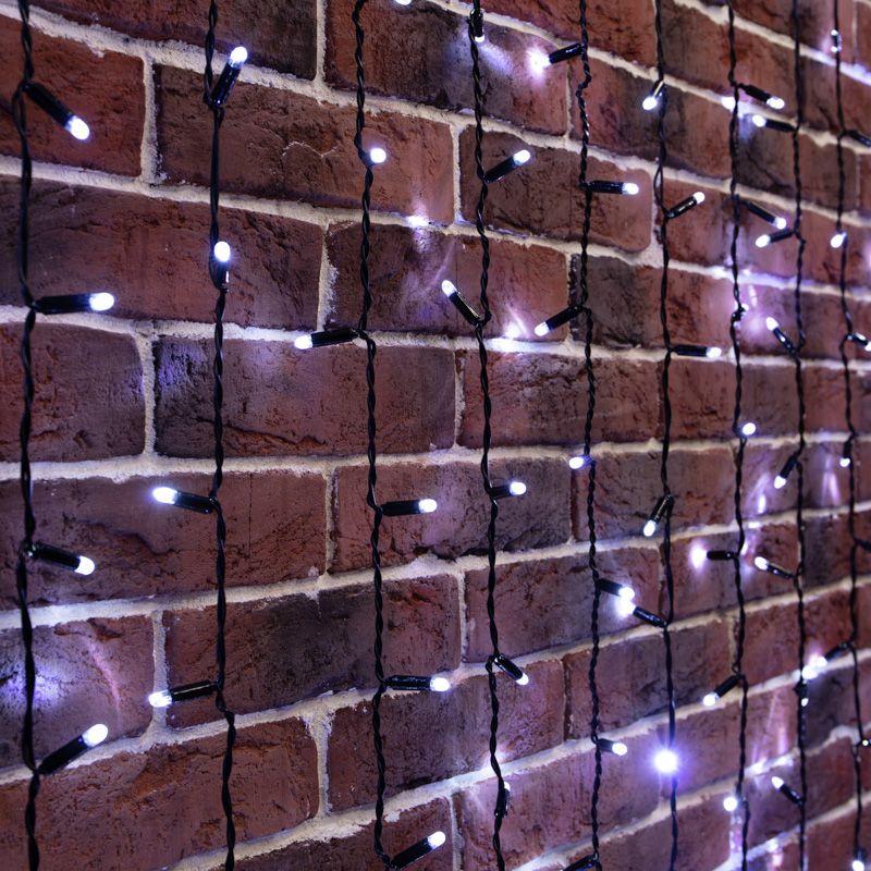 Гирлянда Дождь "ПЛЕЙ-ЛАЙТ" 2х6м бел. черн. провод 220В фиксинг NEON-NIGHT 235-165