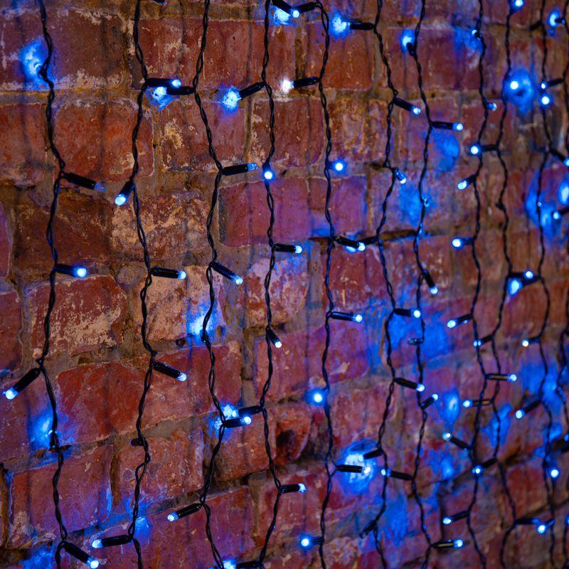 Гирлянда Дождь "ПЛЕЙ-ЛАЙТ" 2х3м 760LED 45Вт 230В IP44 син.; черн. провод NEON-NIGHT 235-143