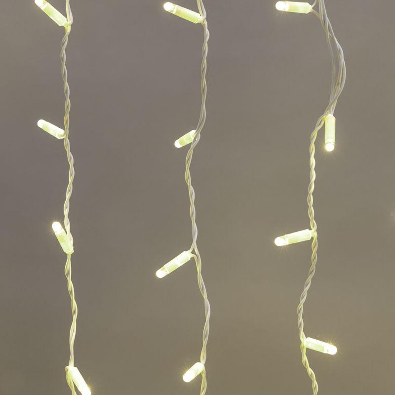 Гирлянда Дождь "ПЛЕЙ-ЛАЙТ" 2х1.5м 360LED 22Вт 220В IP44 тепл. бел.; фиксинг бел. провод 220В NEON-NIGHT 235-116