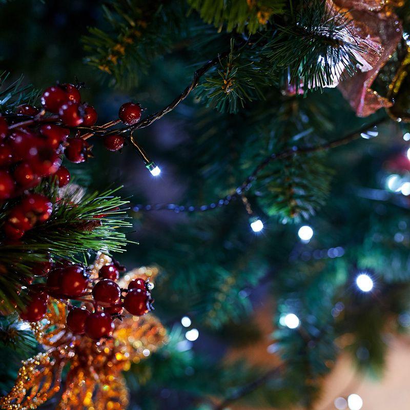 Гирлянда "Твинкл-Лайт" (с контроллером 8 режимов) 20м 160LED 10Вт 230В IP20 бел. провод темн.-зел. ПВХ NEON-NIGHT 303-115