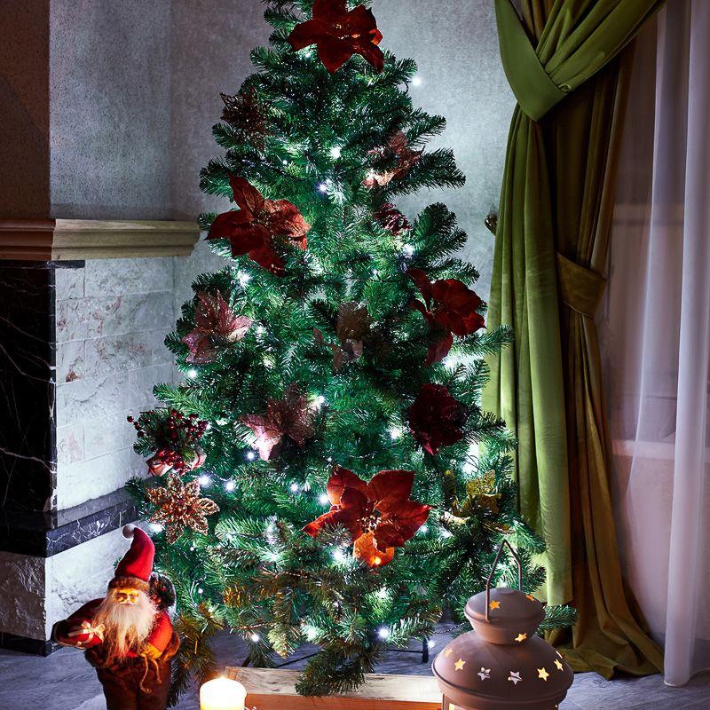 Гирлянда "Твинкл-Лайт" (с контроллером 8 режимов) 20м 160LED 10Вт 230В IP20 бел. провод темн.-зел. ПВХ NEON-NIGHT 303-115