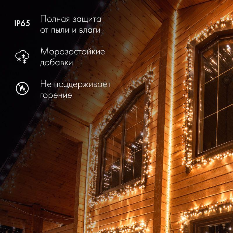 Шнур светодиодный Дюралайт чейзинг круглый 13мм бел. 2.4Вт/м 220В IP54 (упак.100 м) NEON-NIGHT 121-325